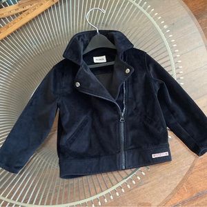 Hudson black velvet velour moto jacket size 2T